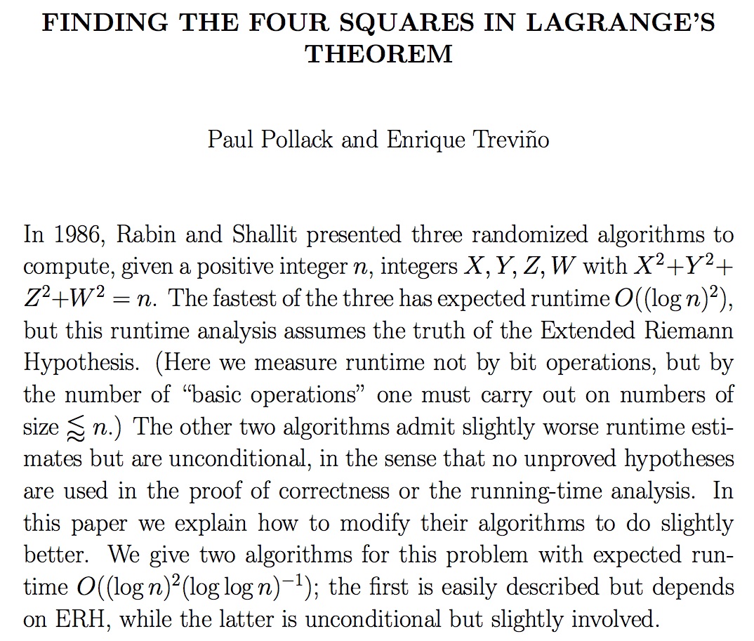 Lagrange's Four Squares Theorem 